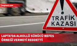 Lapta’da kaza: Alkollü sürücü bir ikametgâhın çevre duvarına çarptı