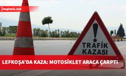 Lefkoşa'da motosiklet sürücüsü yayalara yol veren araca çarptı