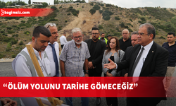 Bayındırlık Bakanı Sucuoğlu, Girne dağ yolunda incelemelerde bulundu