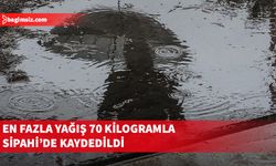 En fazla yağış metrekareye 70 kilogramla Sipahi’de kaydedildi