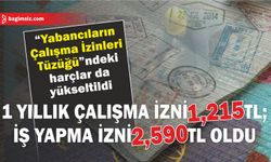 “Yabancıların Çalışma İzinleri Tüzüğü”ndeki harçlar da yükseltildi