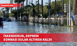 İskenderun'da deniz seviyesi yükseldi, caddeler su altında kaldı