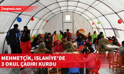 TBK 14. Zırhlı Tugay Komutanlığı İslahiye ilçe merkezinde okul olarak kullanılmak üzere 3 büyük çadır kurdu