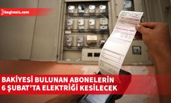 Kıb-Tek bakiyesi bulunan abonelerin elektrik enerjilerinin 6 Şubat Pazartesi günü kesileceğini duyurdu