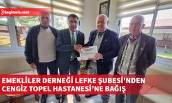 Emekliler Derneği Lefke Şubesi'nden Cengiz Topel Hastanesi’ne 10 bin TL bağış