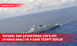 Tayvan'da ada çevresinde in'e ait 24 askeri hava aracı ve 4 savaş gemisinin görüldüğünü açıkladı