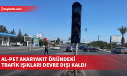 Trafik kazası nedeniyle Al-Pet akaryakıt önündeki trafik ışıkları devre dışı kaldı