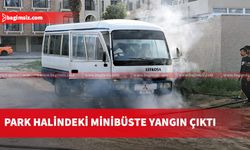 Barış Manço Parkı yakınlarındaki minibüste yangın!