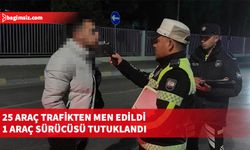 Yağışlı havaya rağmen polis trafik denetimlerine devam etti