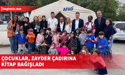 Çocuklar, Gönyeli Alayköy Belediyesi park yerindeki ZAYDER Çadırına kitap bağışladı, tohum aldı