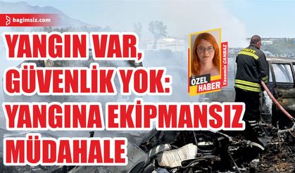Hamitköy'de çıkan yangına ekipmansız müdahale!