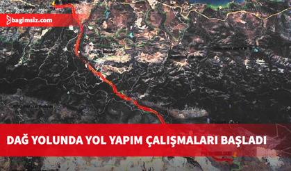 Dağ yolunda yol yapım çalışmaları başladı