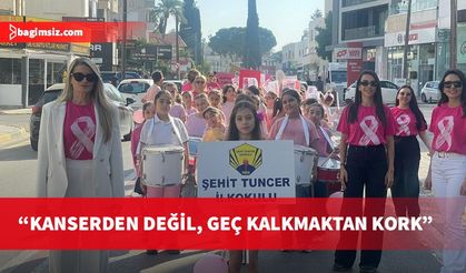 Şehit Tuncer İlkokulu öğrenci ve öğretmenleri Meme Kanseri farkındalık yürüyüşü gerçekleştirdi