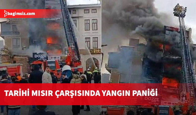 Mısır Çarşısı'nın yanındaki restoranda yangın