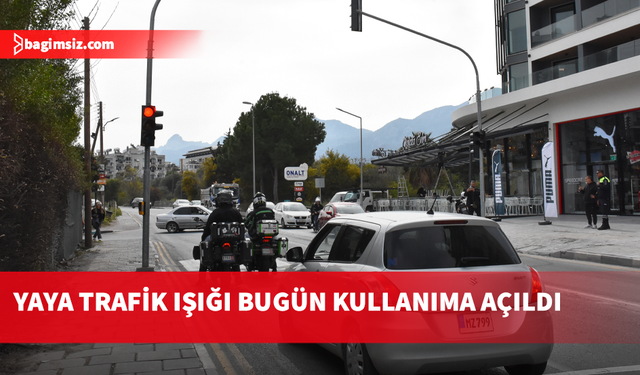 Girne’de Semih Sancar Caddesi'ne yerleştirilen yaya trafik ışığı kullanıma açıldı