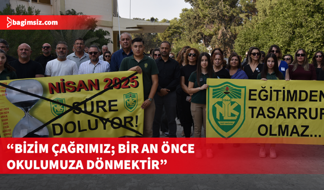 NKL Okul Aile Birliği, okul binası önünde basın açıklaması yaptı