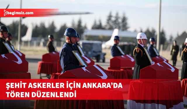 Azerbaycan-Gürcistan sınırında düşen uçakta şehit olan askerler için Ankara'da tören düzenlendi