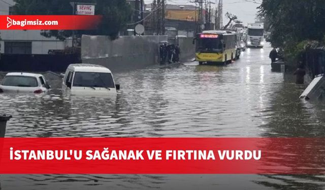 İstanbul'u sağanak ve fırtına vurdu: Yollar göle döndü, suya kapılan bir şahıs vatandaşların yardımıyla kurtarıldı