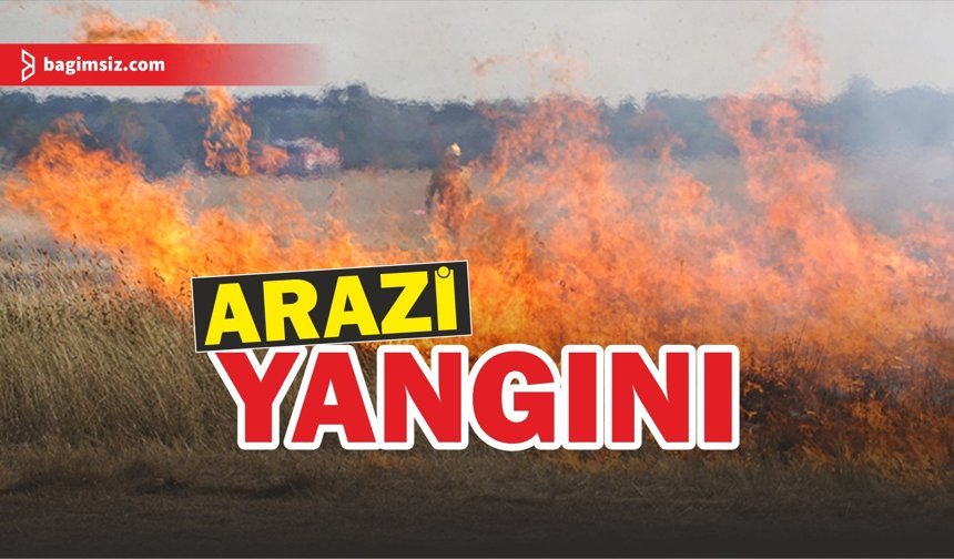 Güzelyurt’ta arazi yangını