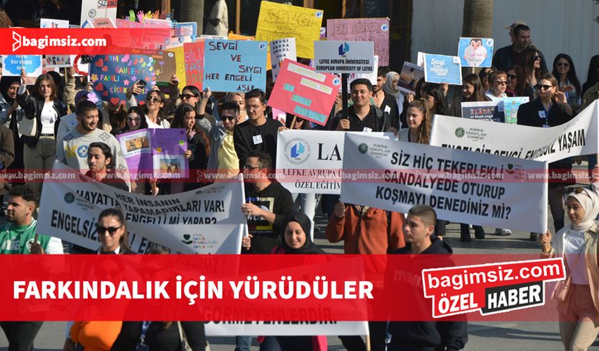 Lefke’de 3 Aralık Dünya Engelliler Günü’nde farkındalık yürüyüşü yapıldı