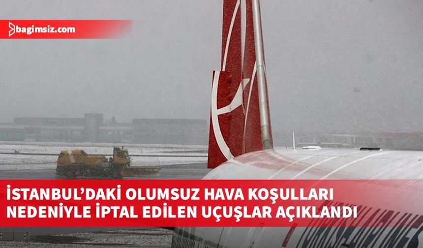 İstanbul’daki olumsuz hava koşulları nedeniyle iptal edilen uçuşlar açıklandı