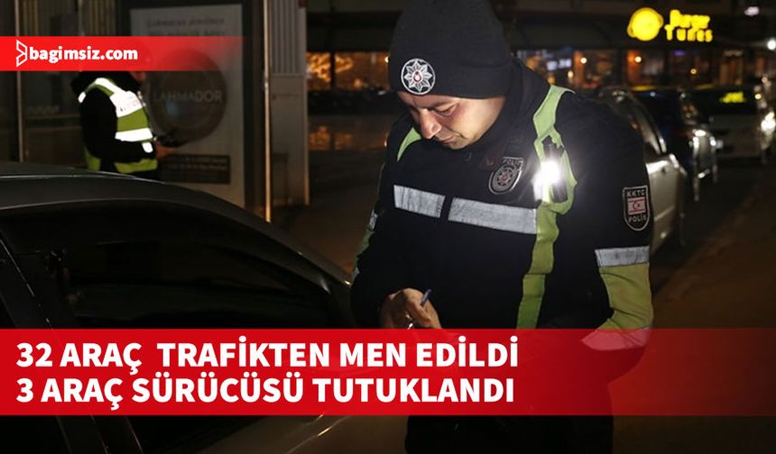 Trafik denetimlerinde 422 sürücü rapor edildi