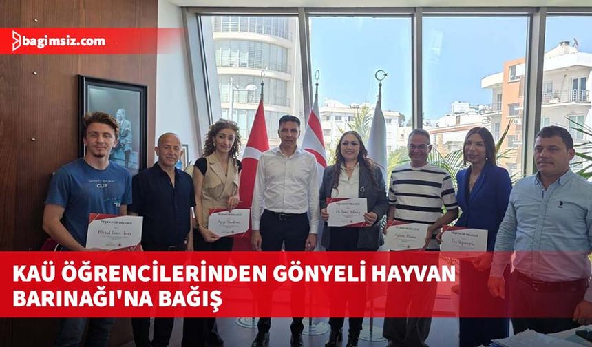 KAÜ öğrencilerinden Gönyeli Hayvan Barınağı'na bağış