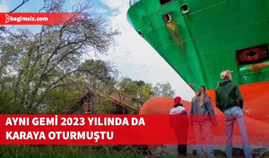 Kıbrıs bayraklı yük gemisi Norveç'te bir evin bahçesinde karaya oturdu