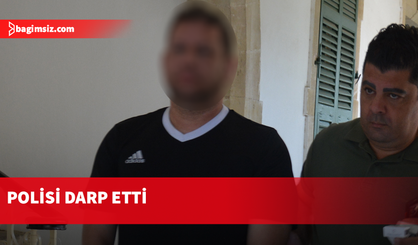 Havalimanında iki polisi darp etti