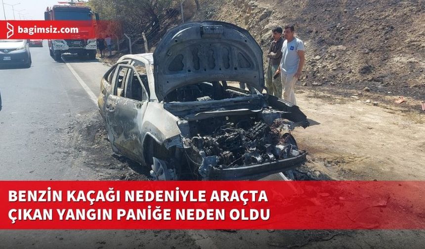 Lefkoşa – Girne ana yolunda araç yandı