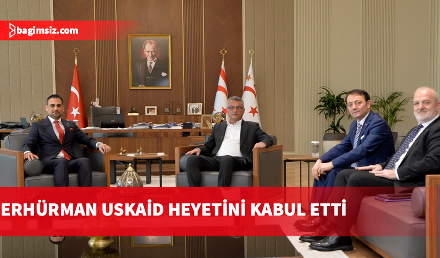 Cumhurbaşkanı Tufan Erhürman, USKAİD genel başkanı ve beraberindeki heyetle görüştü