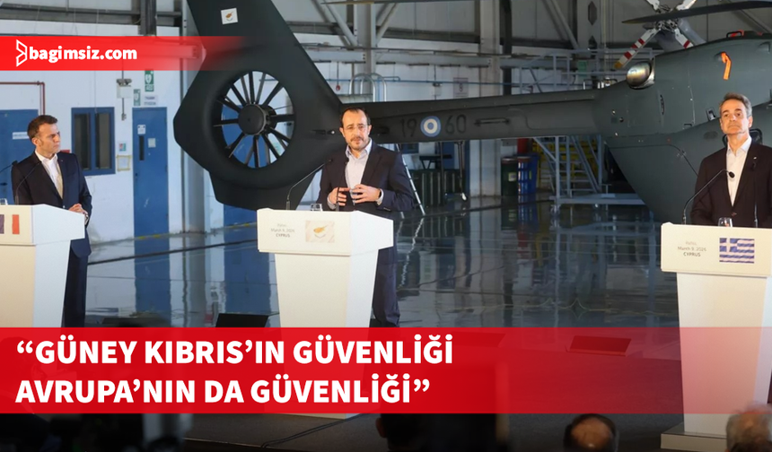 Miçotakis, Macron ve Hristodulidis, Baf’taki “Andreas Papandreu” üssünde görüştü