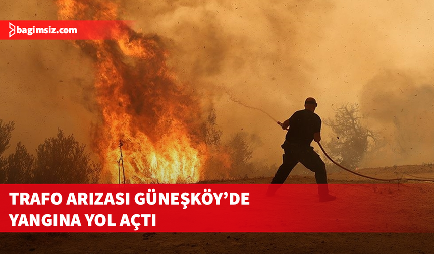 Güneşköy’de elektrik trafosunda meydana gelen yangında narenciye bahçesi zarar gördü