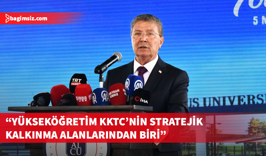 Üstel, Altınbaş Kıbrıs Üniversitesi temel atma töreninde konuştu