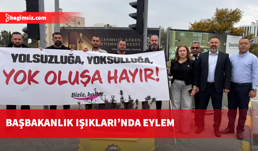 Sendikalardan pankartlı eylem