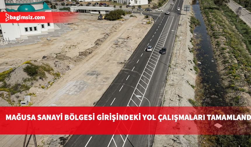 Gazimağusa Belediyesi, Büyük Sanayi Bölgesi girişindeki trafik düzenlemesini tamamladı