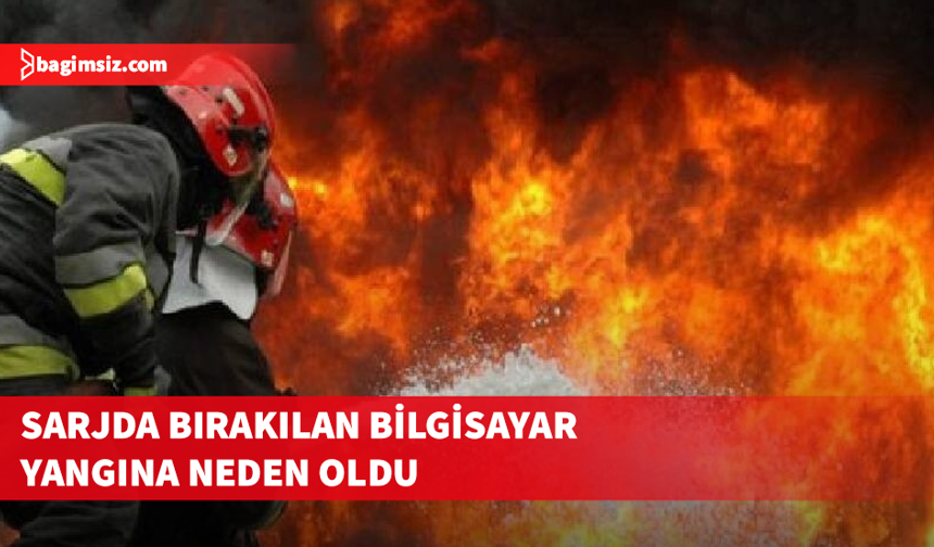 Haspolat’ta sarjda takılı bilgisayar yangına neden oldu