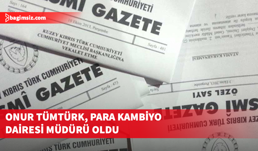 Onur Tümtürk, Para Kambiyo Dairesi Müdürü oldu