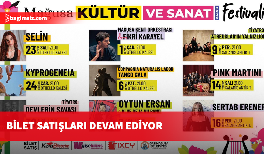 Mağusa Kültür ve Sanat Festivali için bilet satışları devam ediyor