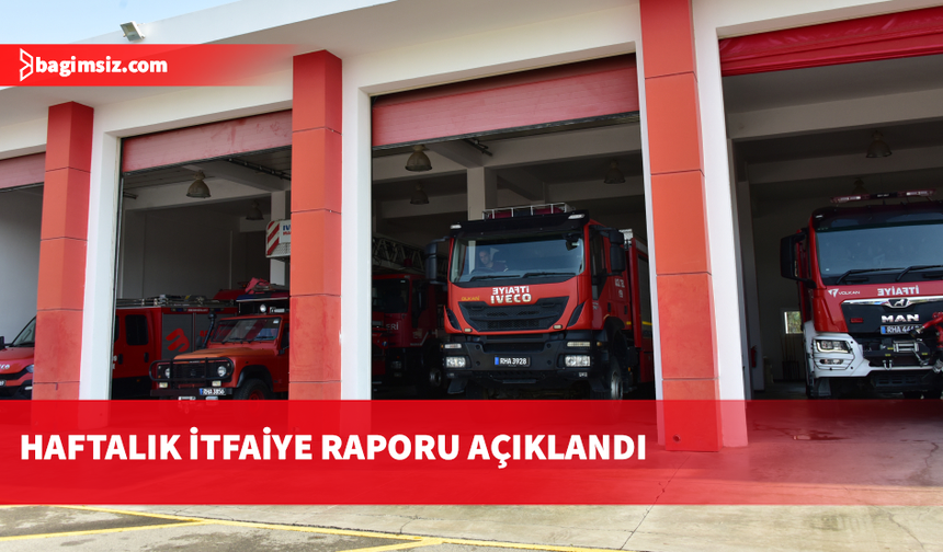 Haftalık itfaiye raporu: 19 yangın ve 16 özel servis olayı