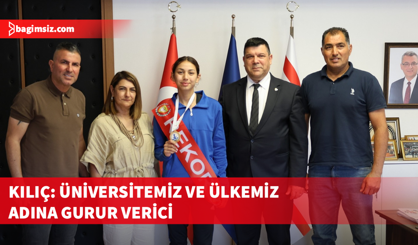 Milli atlet Ada Kafa, DAÜ Rektörü Kılıç’ı ziyaret etti
