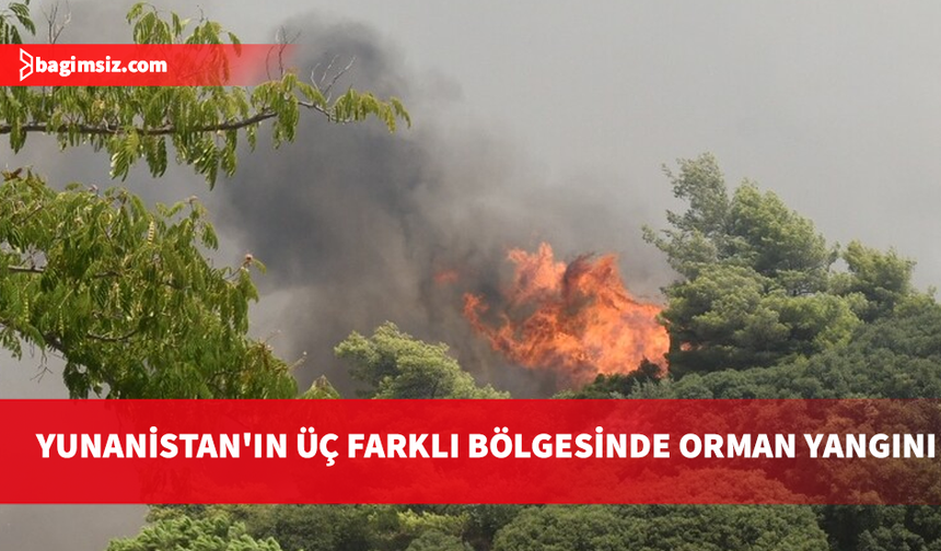 Yunanistan'ın üç farklı bölgesinde çıkan orman yangınlarına müdahale ediliyor