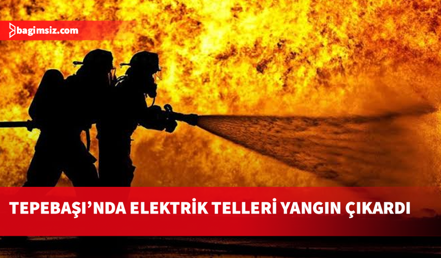 Tepebaşı’nda elektrik tellerinden çıkan yangın iki buçuk dönümlük araziyi yaktı