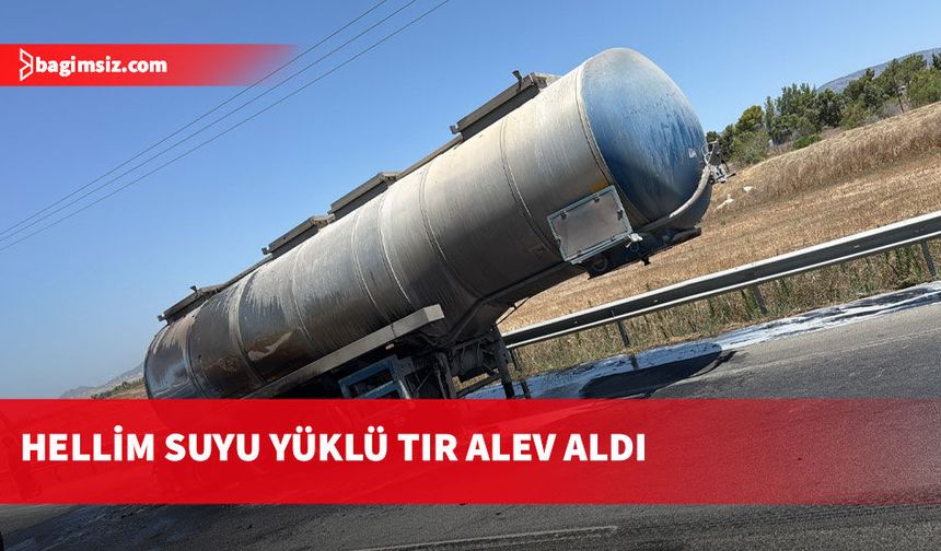 Güzelyurt-Lefkoşa Anayolu'nda seyir halindeki tır alev aldı