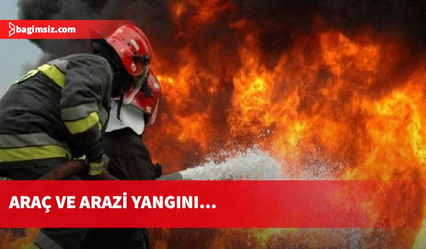 Lefkoşa-Girne ana yolunda araç, Boğaziçi'nde arazi yangını...