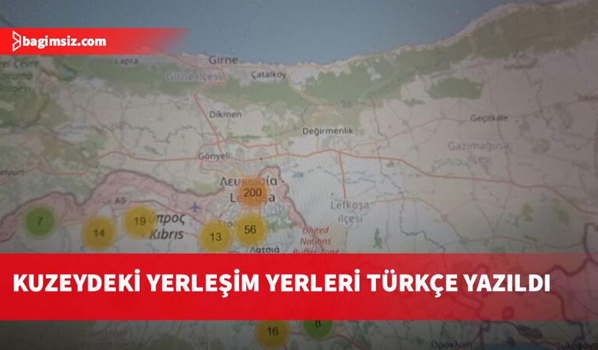 Lefkoşa EOA’nın haritasında Türkçe yerleşim isimleri kullanıldı