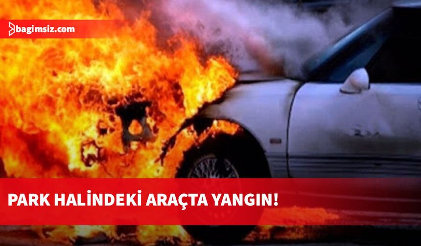 Alsancak'ta bir sitede park halindeki araçta yangın çıktı