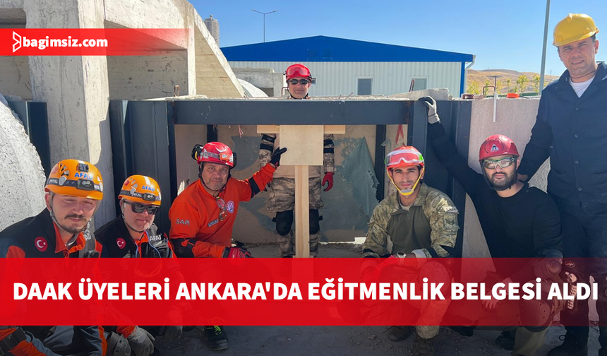 DAAK üyeleri, "Enkazda Arama ve Kurtarma Eğitmenlik Eğitimi Kursu"nu tamamladı