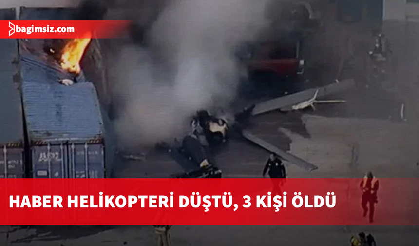Los Angeles’ta otobüs kazasını görüntülemeye giden haber helikopteri düştü