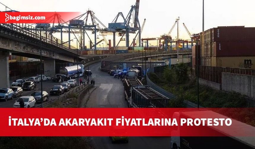 İtalya'da tır ve kamyon şoförleri akaryakıt fiyatlarını protesto ediyor